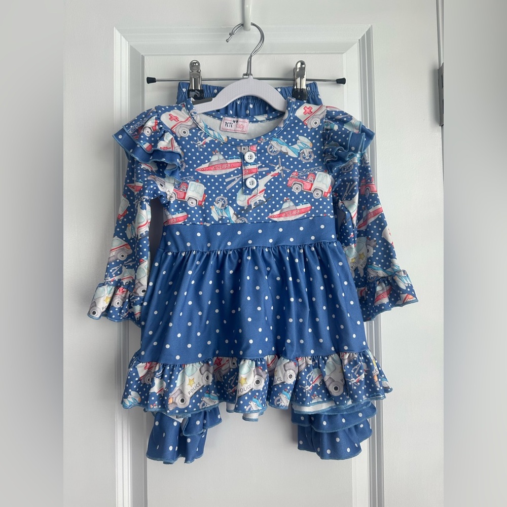 Pete + Lucy Girls Rescue Me Tunic Pants Set Size 2T